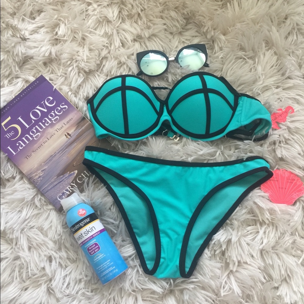 NWT- Coral Tropics-S -Green Bikini